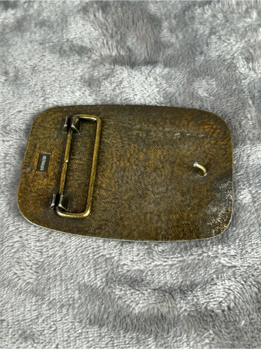 Vintage Brass ? Belt Buckle BiPlane Airplane By Avon Patina Retro 70s‎
